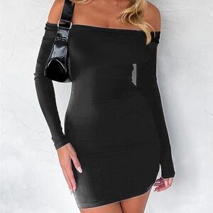 Elegant Black Long Sleeve Dress
